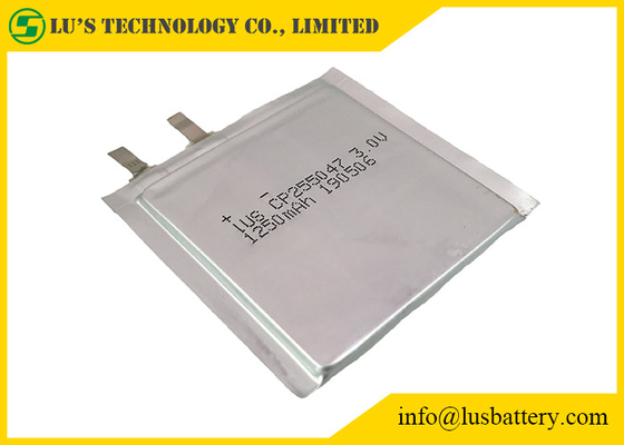 A bateria de lítio CP255047 não recarregável 3V 1250mah RFID preliminar flexível dilui